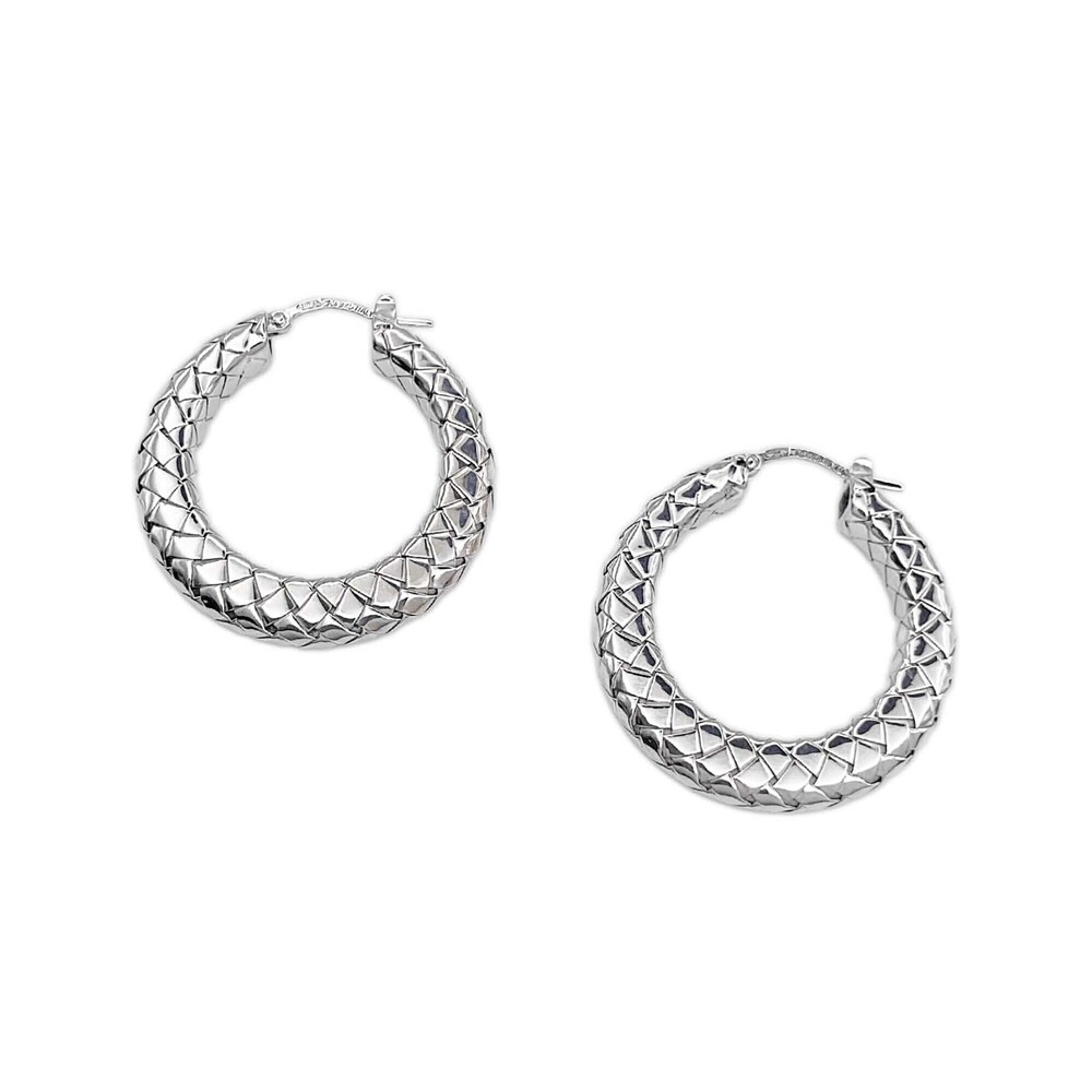 BOTTEGA VENETA Silver Intrecciato Earrings